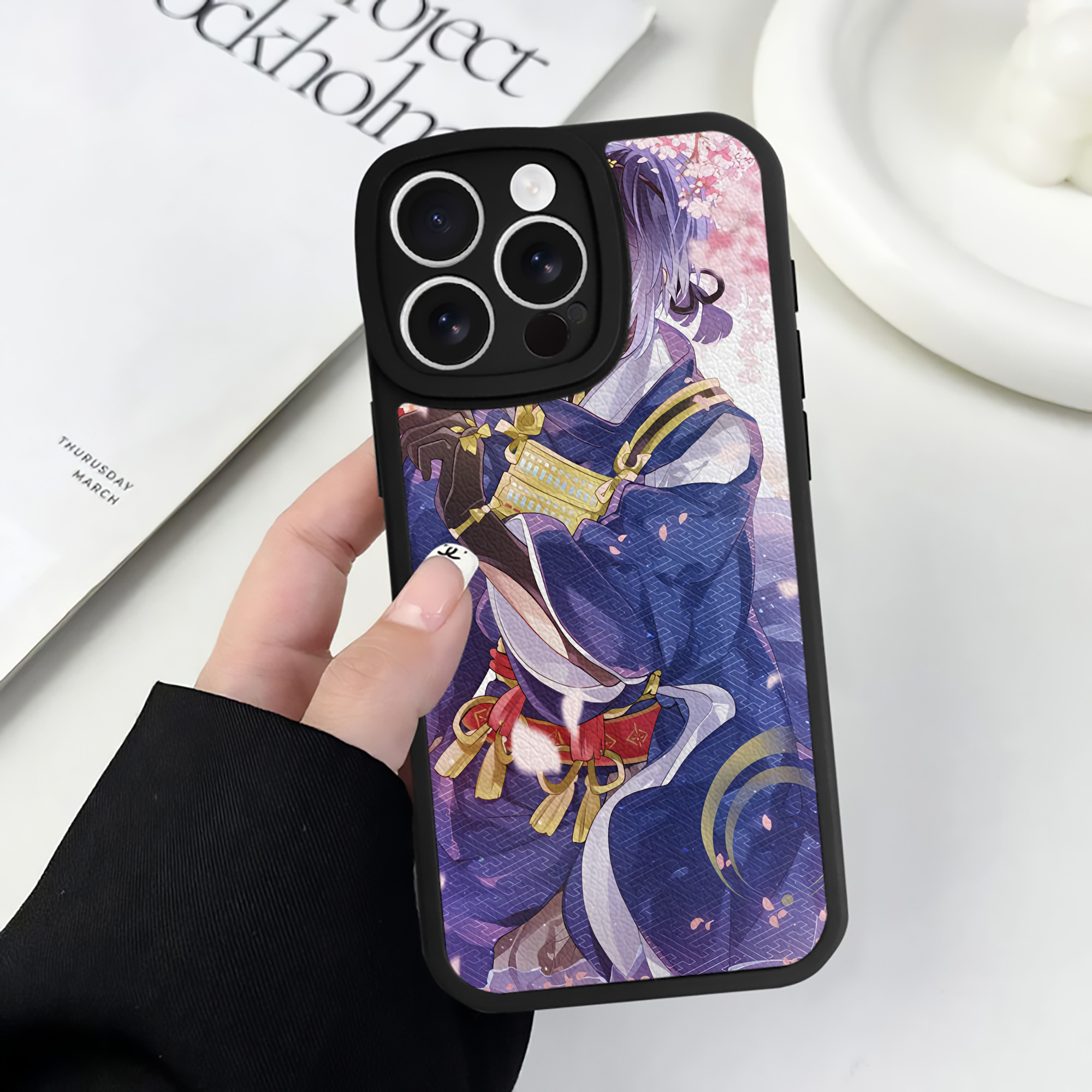 （画像用） 刀剣乱舞 Touken Ranbu 【iPhone 16シリーズ対応】シリコンスマホケース（レザー調） 材質：シリコン